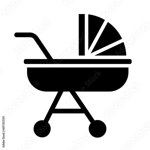 baby stroller glyph icon photo