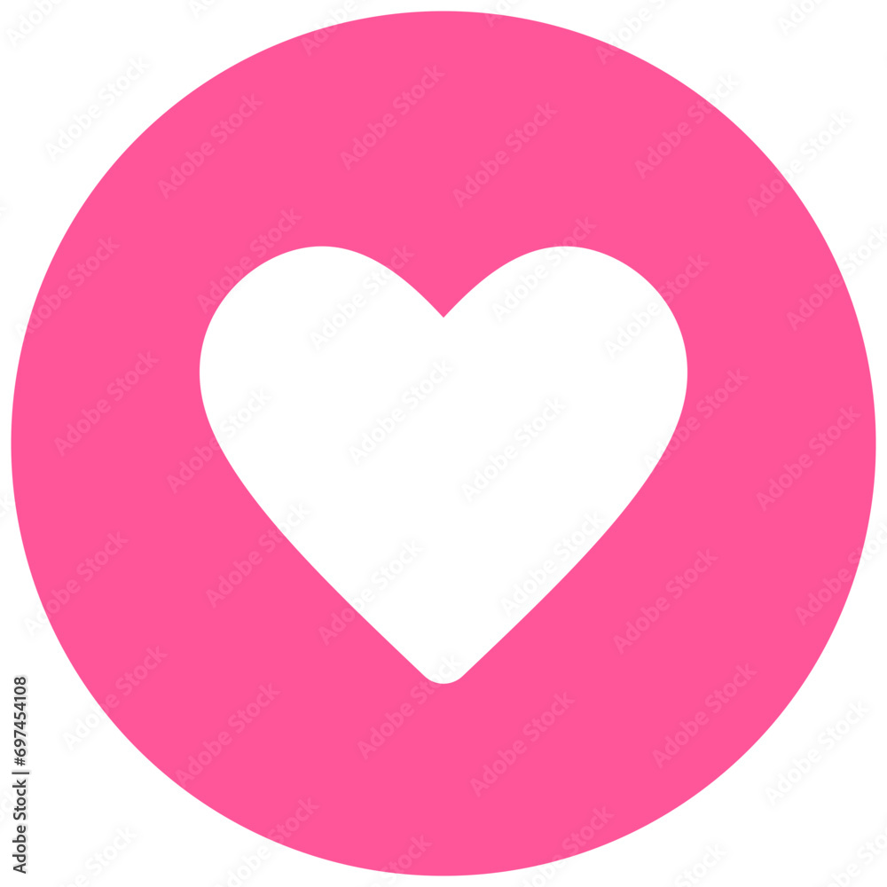 love or heart shape icon on circle background