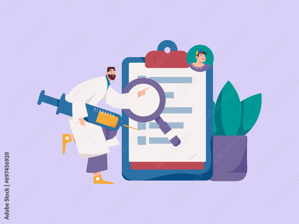 Medical characters fighting the epidemic flat vector concept operation hand drawn illustration
