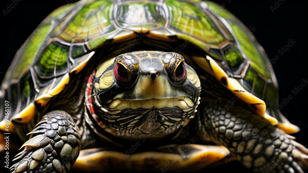 Reptile isolcated in black background Reptile isolcated in black background