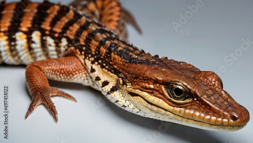 Reptile isolcated in black background