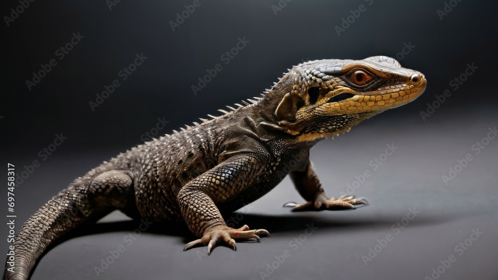 Reptile isolated in black background