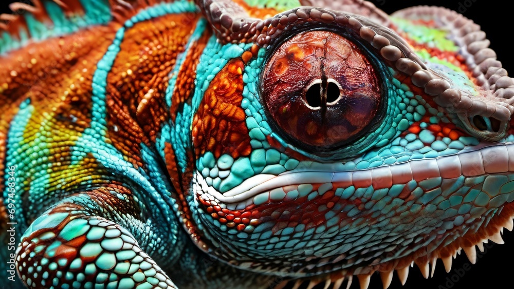 Fototapeta premium Reptile isolated in black background