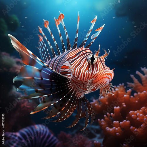 Lionfish swimming in the ocean © Brian
