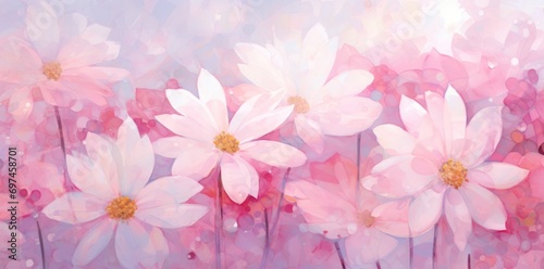 pink and white flowers background © wanna