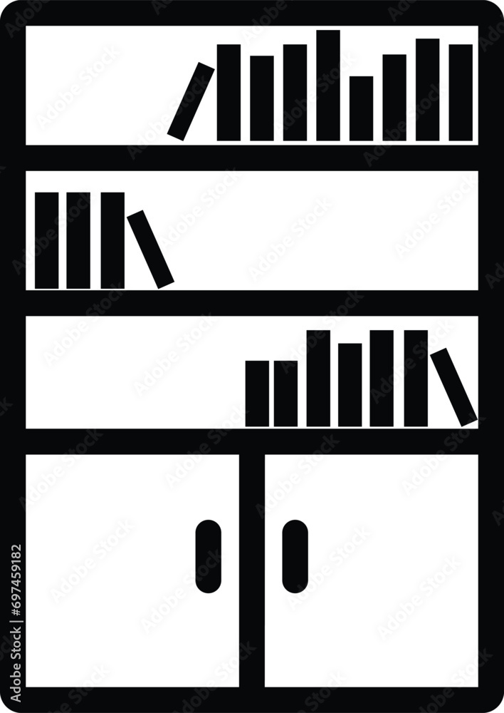 bookshelf icon. bookcase furniture sign. binder symbol. Office cabinet with folders and shelves. flat style. bookshelf icon. bookcase furniture sign. binder symbol. Office cabinet with folders and shelves. flat style.