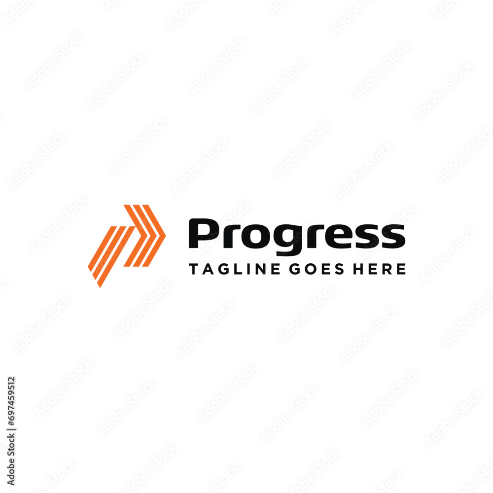 Modern Initial Letter P with Forward Lines for Logistics and Transportation Logo Design