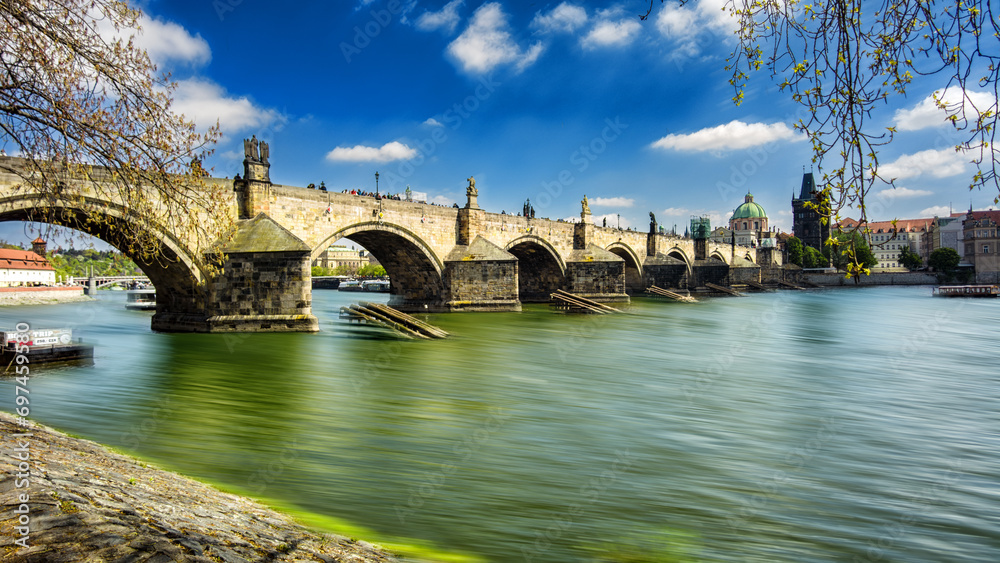 Charles bridge Prague Vltava river
