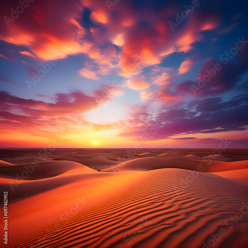 sunset in the desert