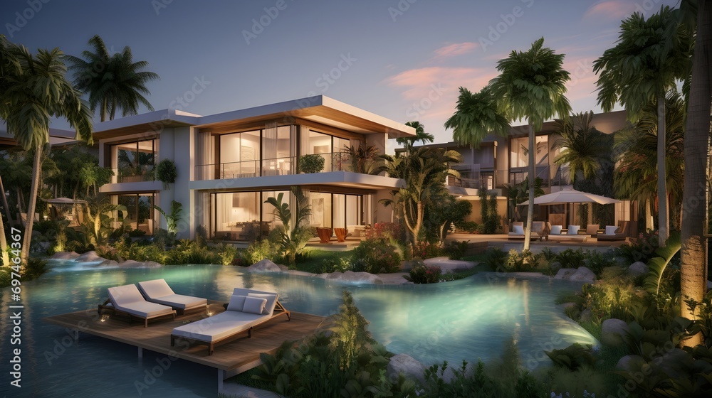 Resort-style living with luxury villas set against a backdrop of lush landscapes