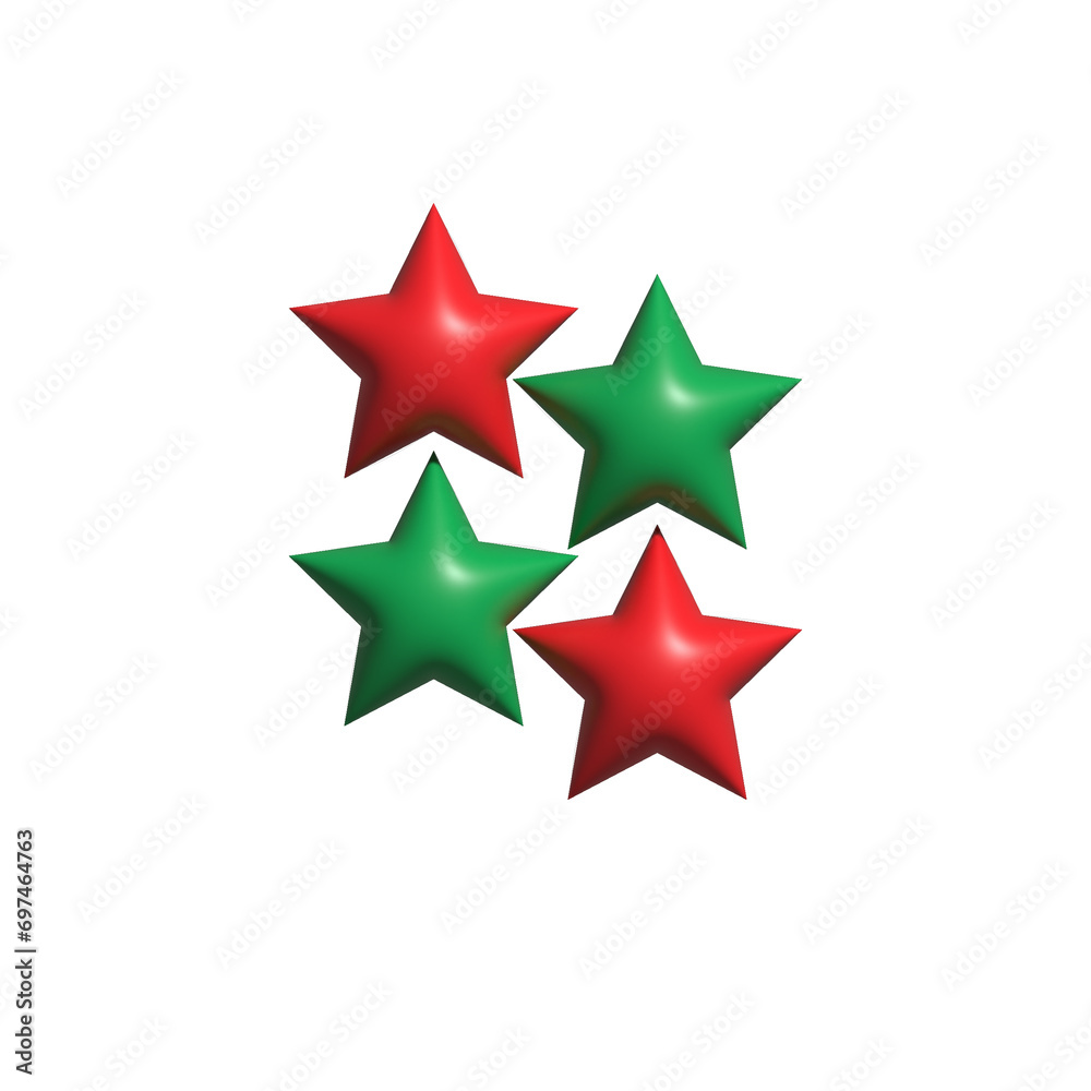 Set of 3d star