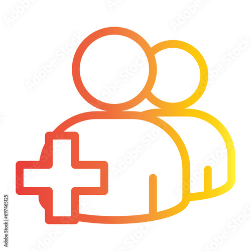 social media icon on line gradient style. contact icon