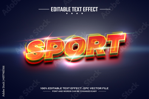 Sport 3D editable text effect template