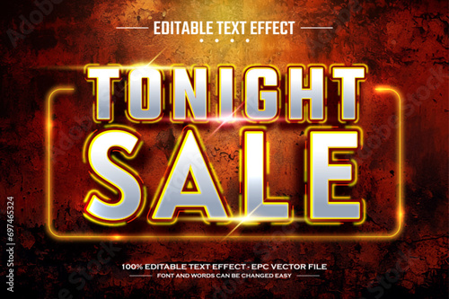 Tonight sale 3D editable text effect template