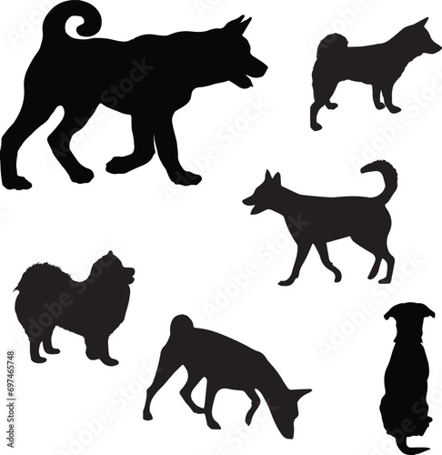 set of dogs silhouettes-silhouettes of dogs-dog silhouettes set-dog silhouettes vector-dog silhouettes collection