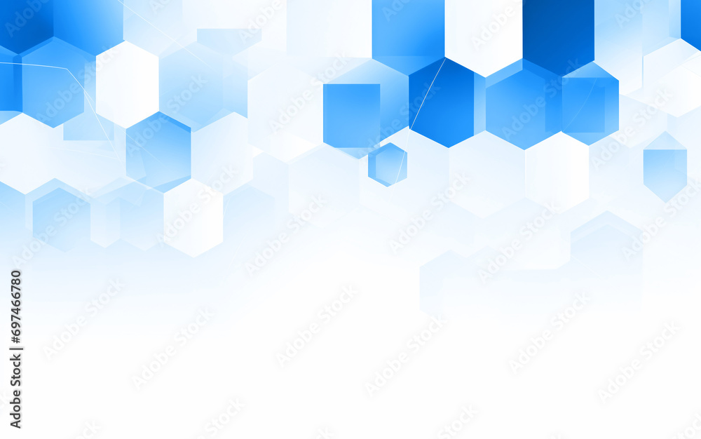 Abstract blue hexagons on white background with copy space. Abstract blue hexagons on white background with copy space.