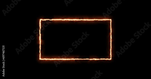 glowing neon square frame, neon frame for stream overlay