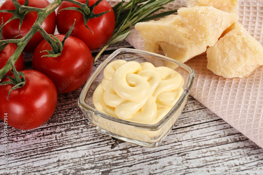 Cheese sauce in the bowl Cheese sauce in the bowl