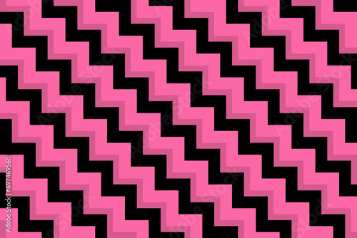 Pink and black zig zag stripes pattern