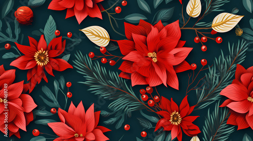 festive spirit flower seamless pattern