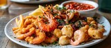 Italian cuisine's mixed fried seafood, fritto misto di mare.