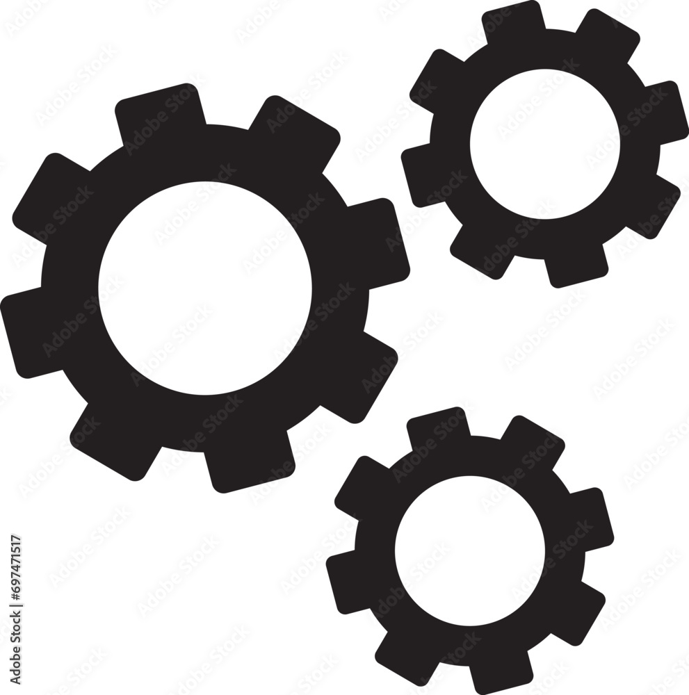 Gears icon design. Cogs rotation design.