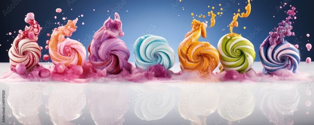Saccharine dreams on a stick Playfully twirled and transformed into a tantalizing dessert, these sugarcoated wands defy gravity with their sugary elegance. With each bite, an explosion of