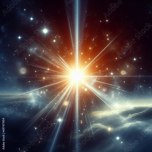 shining light in space