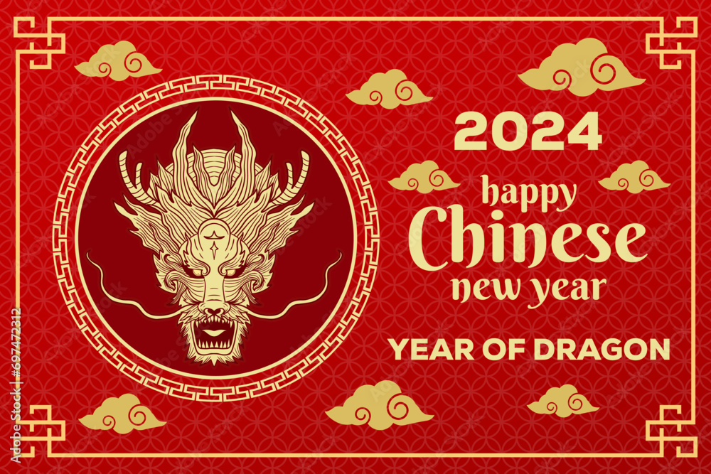 happy chinese new year 2024 background illustration