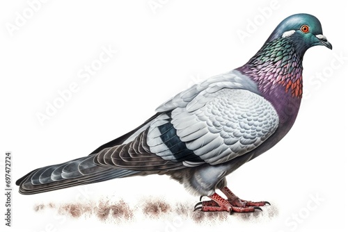 Isolated pigeon. Generative AI