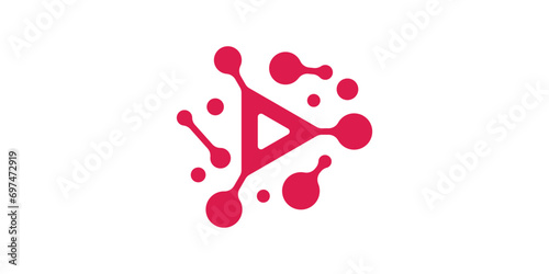 logo design media technology, molecule, connection, icon, vector, symbol.