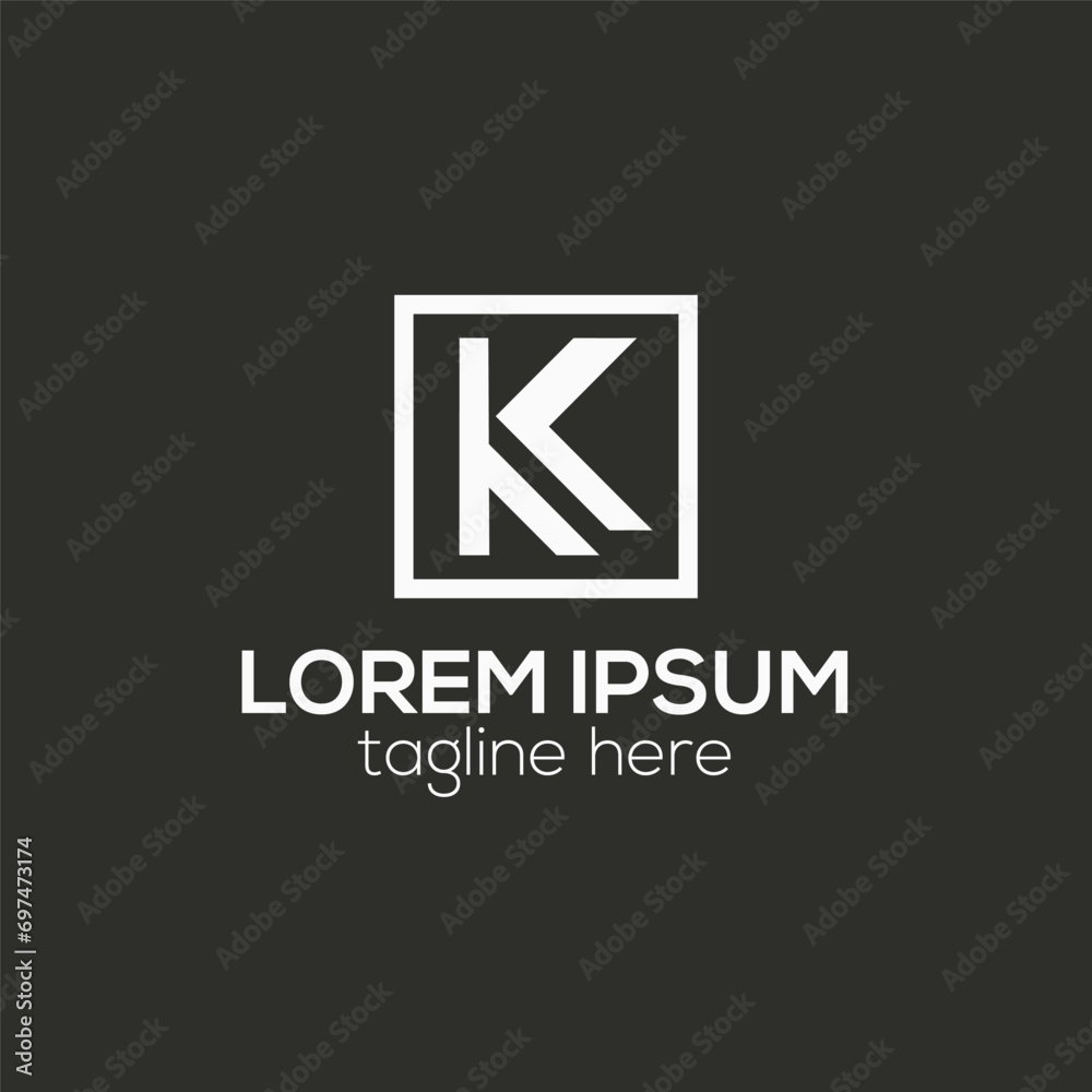 K letter logo creative minimal line k letter logo design concept isolated vector template illustration K letter logo creative minimal line k letter logo design concept isolated vector template illustration