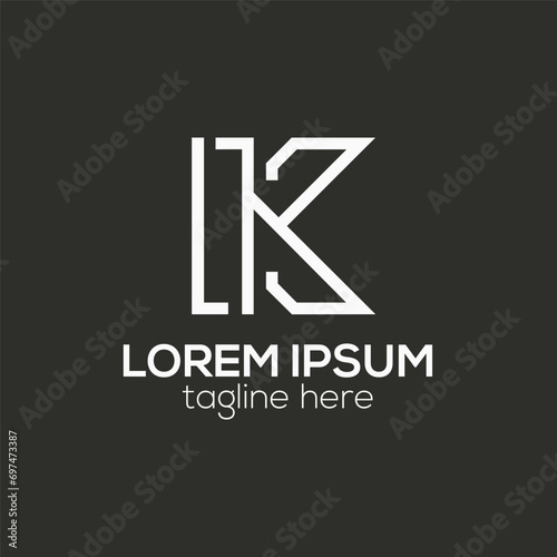 K letter logo creative minimal line k letter logo design concept isolated vector template illustration photo