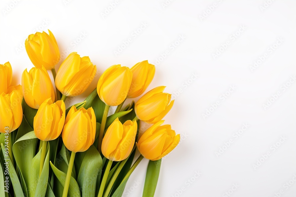 Tender tulips on background with copy space. Abstract natural floral frame layout with text space. Romantic feminine composition. Wedding invitation. International Women day, Mother Day concept Tender tulips on background with copy space. Abstract natural floral frame layout with text space. Romantic feminine composition. Wedding invitation. International Women day, Mother Day concept