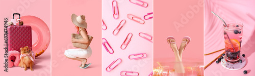 Set of photos in pink colors
