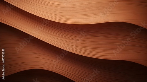 Waves of Imagination. 3D Brown Backdrop Illustration, wood texture background.AI Generative 