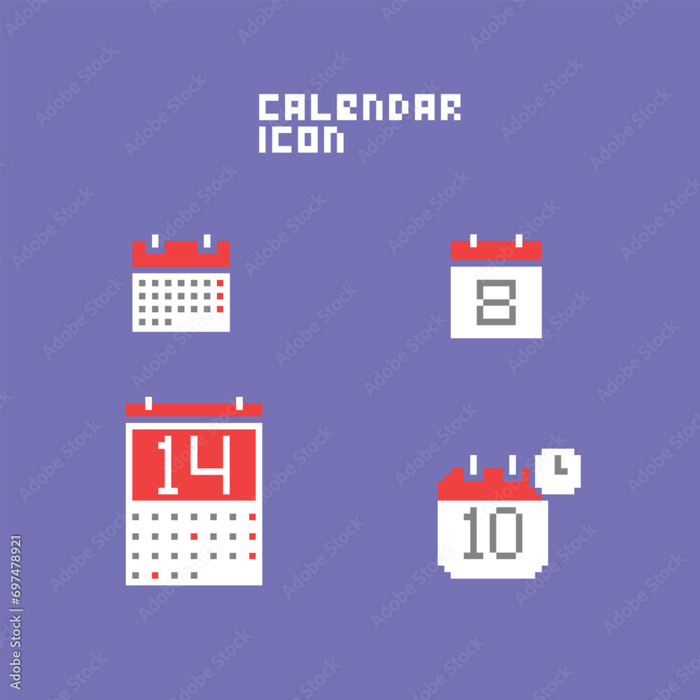 this is calendar icon in pixel art with simple color and purple background ,this item good for presentations,stickers, icons, t shirt design,game asset,logo and your project. this is calendar icon in pixel art with simple color and purple background ,this item good for presentations,stickers, icons, t shirt design,game asset,logo and your project.