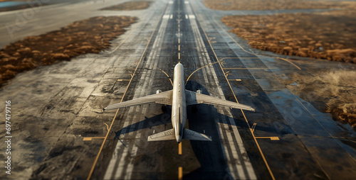 3d clay style airport runway background looking photo