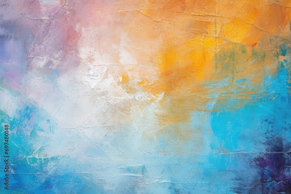 Colorful abstract painted background. Texture of oil paint on canvas, Fragment of a multicolored texture painting, Abstract art background, AI Generated