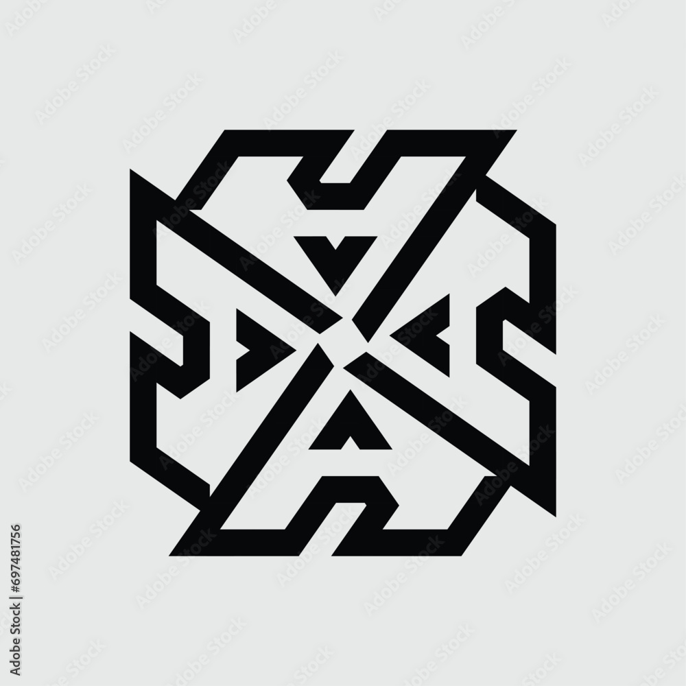 monogram logo vector design in the shape of a triangle that is rotated and forms the letter monogram logo vector design in the shape of a triangle that is rotated and forms the letter