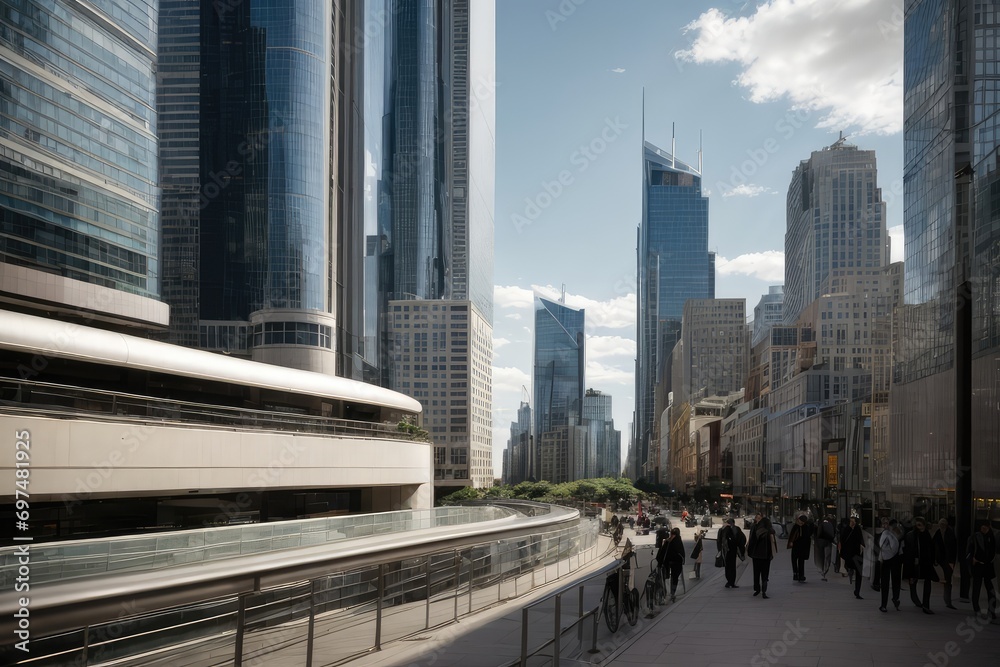 Fototapeta premium Skyscrapers Vanishing Point Urban Cityscape Photography