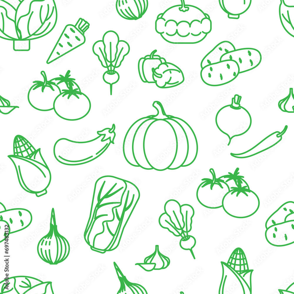 Seamless pattern with vegetables. Vegetarianism, healthy eating, organic food. Vector Seamless pattern with vegetables. Vegetarianism, healthy eating, organic food. Vector
