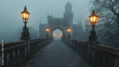 mystery setting - foggy london bridge photo