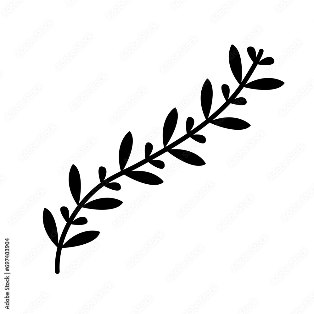 leaves silhouette of beautiful plants, leaves, plant design. Vector illustration .