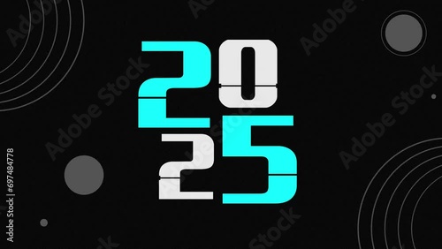 Mechanical flip clock switches from year 2020 to 2025