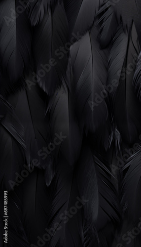 black feather texture background © lichaoshu