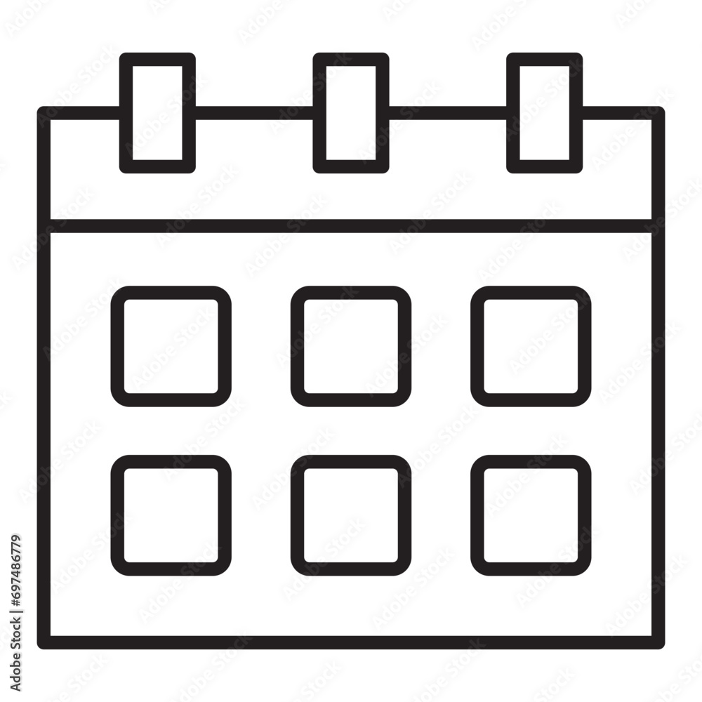 Happy birthday party hat calendar decoration line icon. Happy birthday party hat calendar decoration line icon.