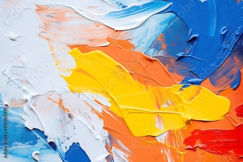 Generative AI : Closeup of abstract rough colorful multicolored art