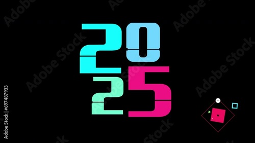 Mechanical flip clock switches from year 2020 to 2025