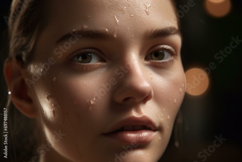 Enhance skin's beauty with cosmetic smears and bb cream. Generative AI photo